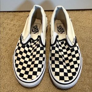 Vans Black and White Checkerboard Slip-Ons